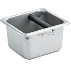 Thumbnail image #1 for Vollrath E06064-KB Stainless Steel Knock Box, 1/6 Size, 1-7/8 Quart, Rubber-Coated Knock Bar, Attachable Feet