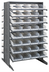 Thumbnail image #1 for Quantum Double-Sided Sloped Pick Rack with 16 Shelves and 64 Clear Bins, 36 x 36 x 60 Inches
