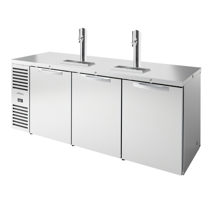 Product image #1 for True Premier Bar 84-Inch Three-Section Pass-Thru Refrigerated Draft Bar Cooler with 2 Beer Columns