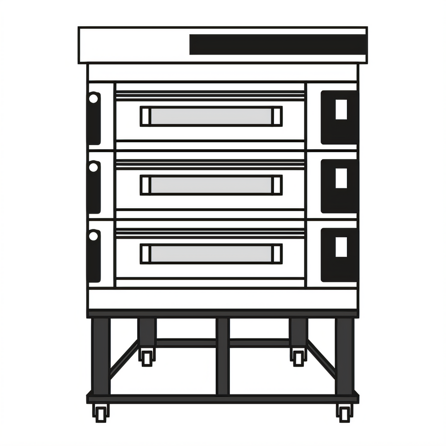 Product image #1 for Moretti Forni serieS Evolution S105E 3-Deck Modular Electric Pizza Deck Oven with Refractory Stone Decks and Stand