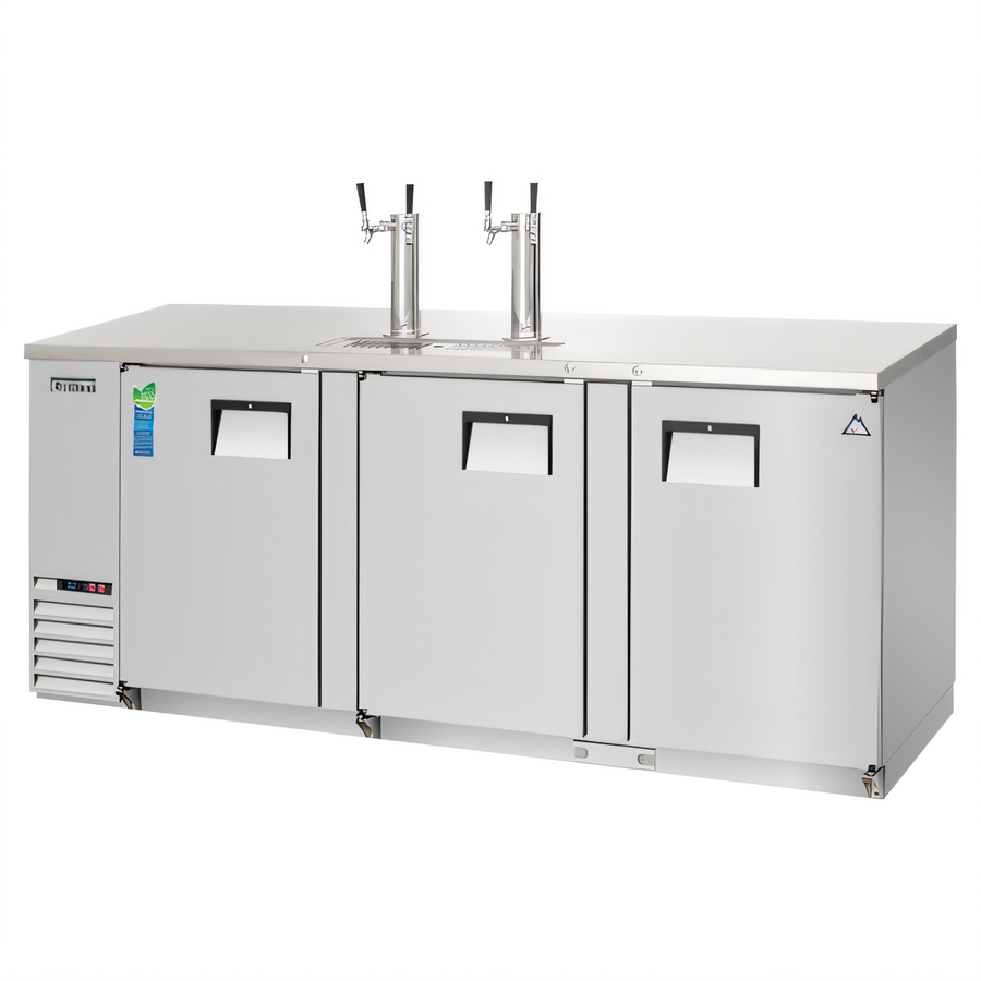 Product image #1 for Everest Refrigeration Three-Section Direct Draw Keg Refrigerator, 4 Half-Barrel Keg Capacity, 2 Stainless Steel Draft Towers