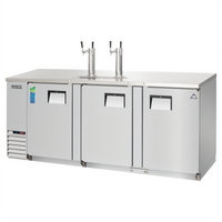 Everest Refrigeration Three-Section Direct Draw Keg Refrigerator, 4 Half-Barrel Keg Capacity, 2 Stainless Steel Draft Towers