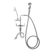 T&S Brass Single-Hole Deck-Mount Add-On Faucet Spray Assembly with 18-Inch Swing Nozzle, Spray Valve, and Vacuum Breaker