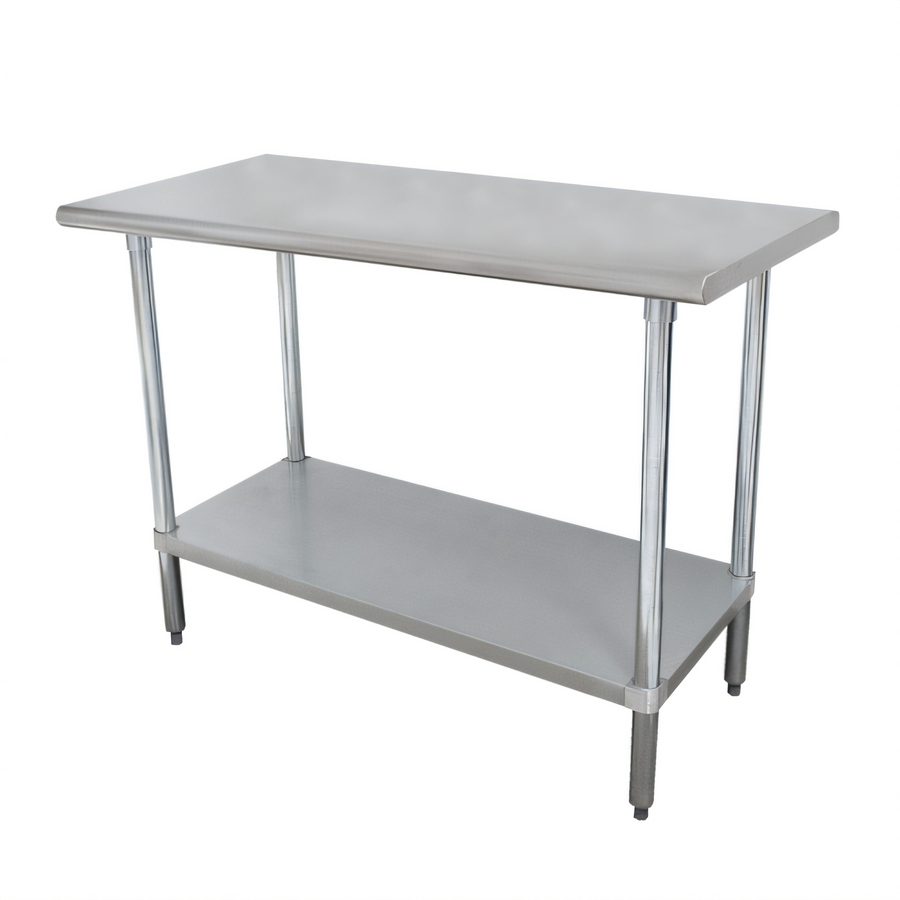 Product image #1 for Advance Tabco Special Value Series 96" W x 36" D Flat Top Stainless Steel Work Table with Adjustable Undershelf