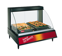 Hatco Glo-Ray Designer Full-Service Countertop Heated Display Case, 2-Pan, Curved Glass