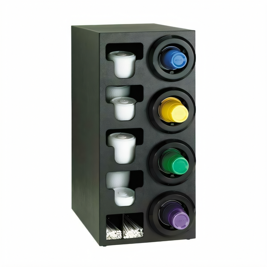 Product image #1 for Countertop Combination Cup Dispenser Cabinet with Lid and Straw Storage, Right-Hand, 4 Dispensers