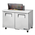 Thumbnail image #1 for True Mfg. - General Foodservice TSSU-48-08-HC 48-Inch Refrigerated Two-Door Sandwich/Salad Prep Table with 8-Pan Top