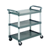 Thumbnail image #1 for Crestware Large 3-Tier Poly Bus Cart, Gray, 300 lb Capacity