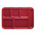 Thumbnail image #1 for Cambro Budget 6-Compartment Rectangular School Tray, 10 x 14-1/2 Inches, Red ABS