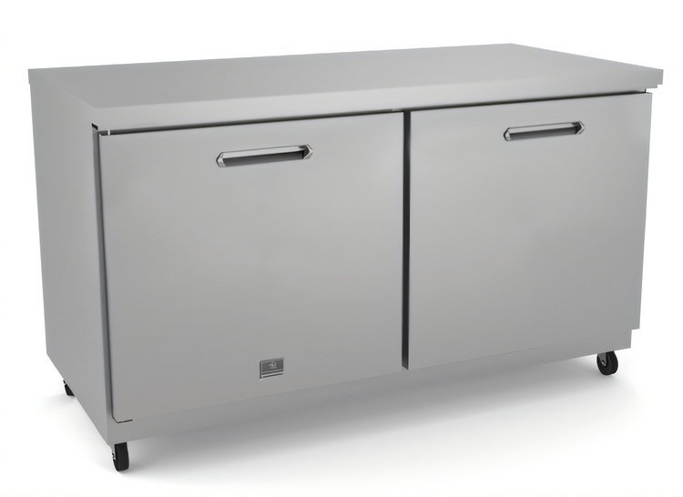 Product image #2 for Kelvinator Commercial 61-Inch Two-Section Undercounter Refrigerator, 15.5 Cu. Ft., Solid Doors, Rear-Mounted Self-Contained Refrigeration