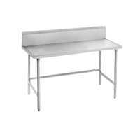 Advance Tabco 96-Inch x 30-Inch Stainless Steel Work Table with 10-Inch Backsplash and Galvanized Open Base
