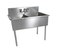 BK Resources Two-Compartment Commercial Budget Sink with 24