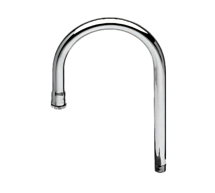 Product image #1 for T&S Brass 10-1/4 Inch Rigid Gooseneck Faucet Nozzle with Stream Regulator Outlet, Low-Lead Chrome-Plated Brass