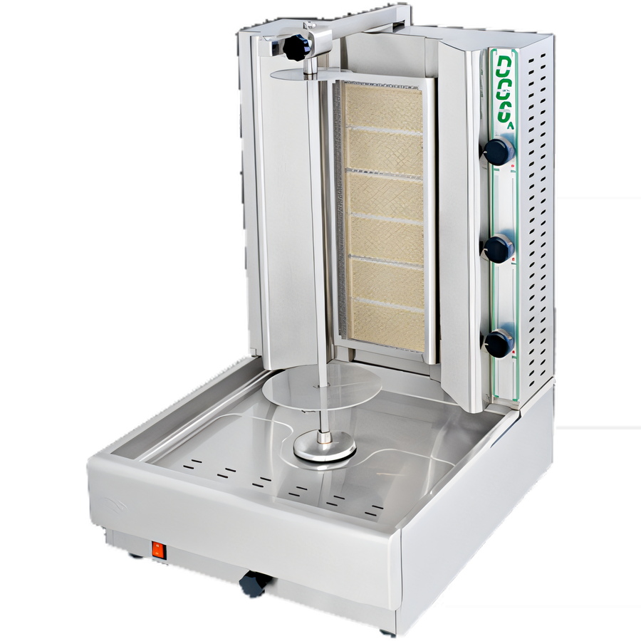 Product image #1 for Visvardis Gas Vertical Broiler Gyro Machine, 66-100 lb. Capacity, Stainless Steel, 36,000 BTU