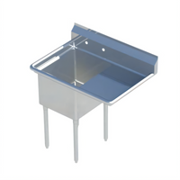 Sapphire Manufacturing 1-Compartment Commercial Sink with Right Drainboard, 50-1/2 Inch Wide