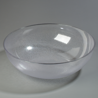 Carlisle 33 Qt Clear Round Polycarbonate Pebbled Salad Bowl, 23 Inch Diameter