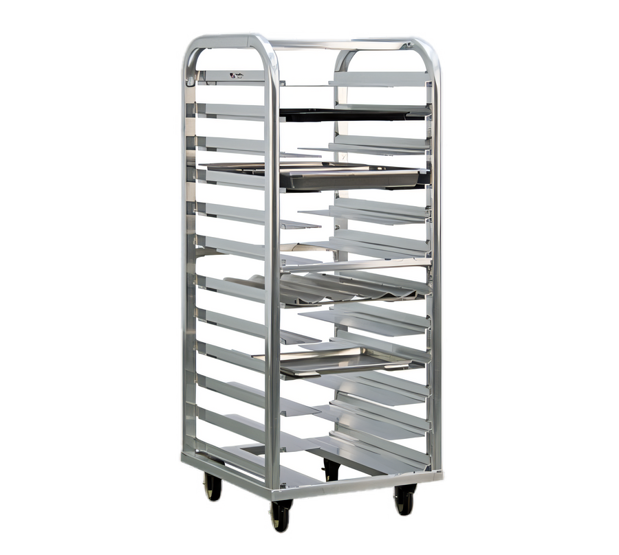 Product image #1 for New Age Lifetime Series Heavy-Duty Aluminum Roll-In End-Load Bun Pan Rack, 64 Inch High, 10-12 Pan Capacity
