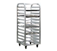 New Age Lifetime Series Heavy-Duty Aluminum Roll-In End-Load Bun Pan Rack, 64 Inch High, 10-12 Pan Capacity