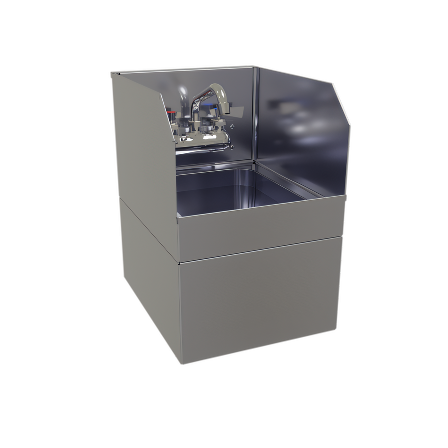 Product image #1 for Wall-Mount Stainless Steel Hand Sink with Skirt, 12 x 15 Inches, with Faucet