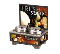 Vollrath Cayenne Full-Size Countertop Rethermalizing Soup Merchandiser Base with Menu Board and 7 Quart Accessory Pack