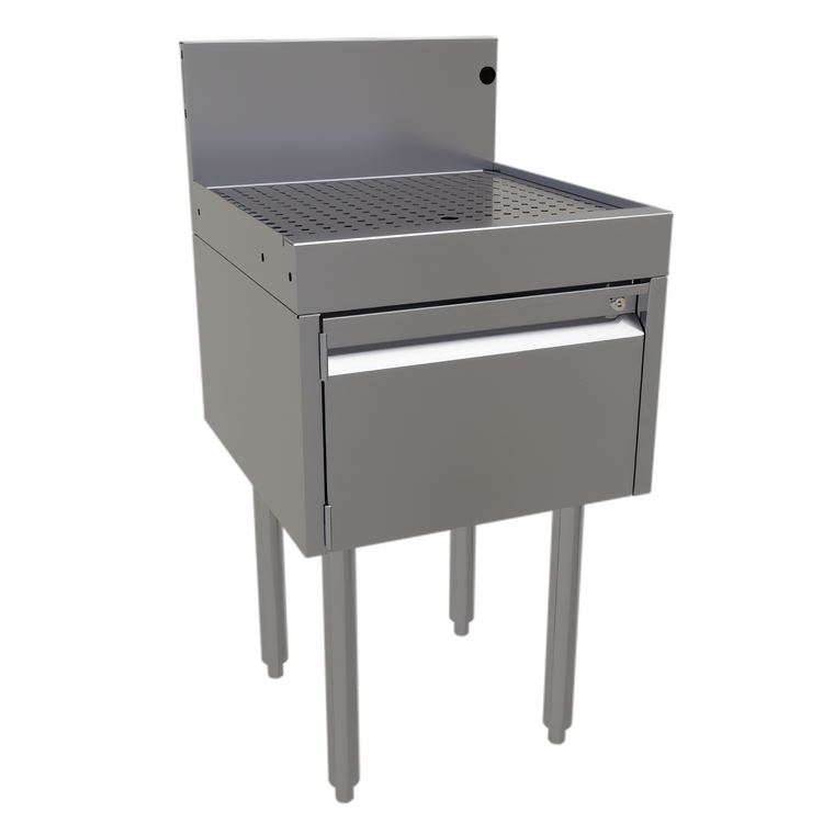 Product image #1 for Glastender Underbar Drainboard Half Cabinet with Locking Door, 18 Inch W x 19 Inch D