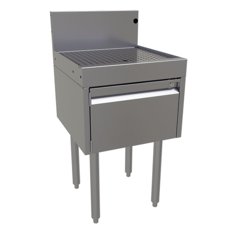 Product image #1 for Glastender Underbar Drainboard Half Cabinet with Locking Door, 18 Inch W x 19 Inch D