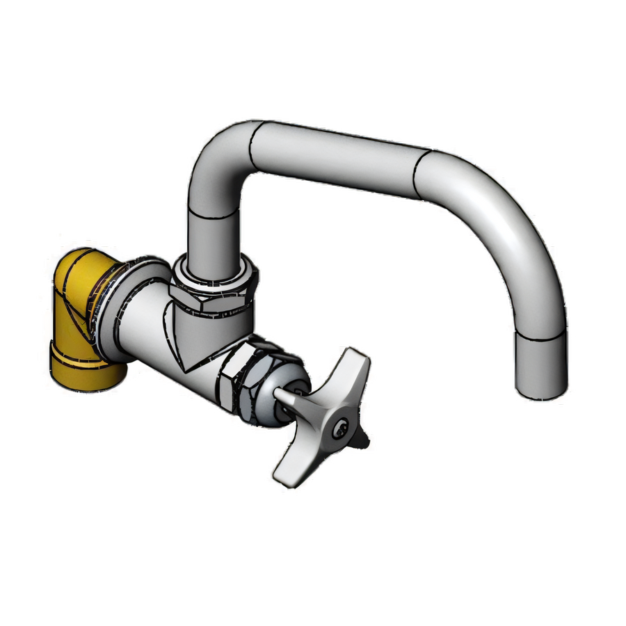Product image #1 for T&S Brass Big-Flo Wall Mount Faucet with 8 Inch Swivel Nozzle and 4-Arm Handle