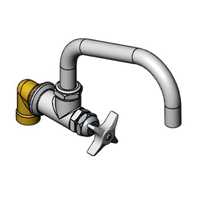 T&S Brass Big-Flo Wall Mount Faucet with 8 Inch Swivel Nozzle and 4-Arm Handle
