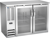 Beverage-Air 48-Inch Shallow-Depth Food-Rated Back Bar Refrigerator with Glass Doors