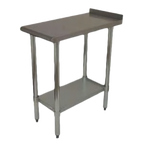Thumbnail image #1 for Serv-Ware FTG-3012-4 12 x 30 x 34 Inch Equipment Filler Table, 18/430 Stainless Steel Top, 1-1/2 Inch Rear Up-Turn, Galvanized Undershelf