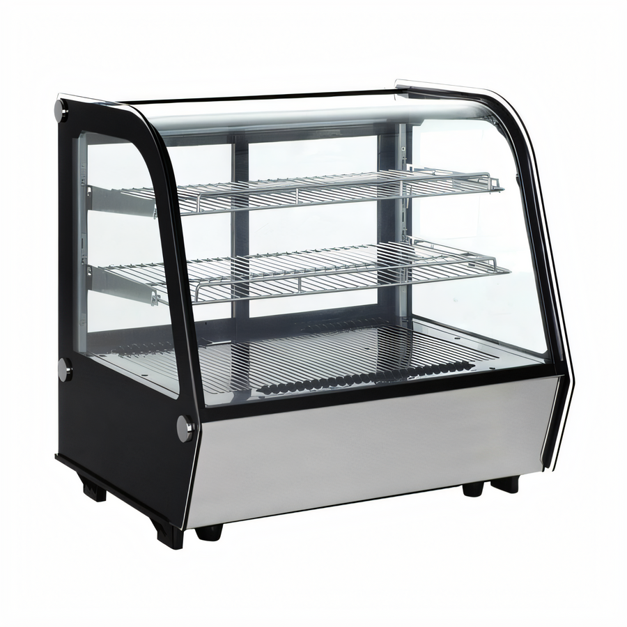 Product image #1 for Omcan 27-Inch Countertop Full-Service Refrigerated Display Case, 4.24 Cu. Ft., Curved Glass, Stainless Steel