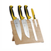 Thumbnail image #1 for Mercer Culinary Millennia Colors 5-Piece Magnetic Knife Board Set with Acacia Board and Yellow Handles