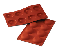 Silikomart 8-Cavity Krapfen Flexible Silicone Baking Mold, 7 x 11-3/4 Inch