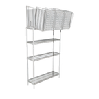 Thumbnail image #1 for Eagle Group TSP1448Z Pizza Carry-Out Workstation, 48"W x 33"D x 98"H, 4 Wire Shelves, 4 Pizza Box Dividers, Zinc Finish