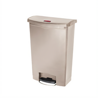 Rubbermaid Commercial Slim Jim 24-Gallon Beige Resin Front-Step Trash Can