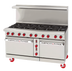 Thumbnail image #1 for 60-Inch Green Flame Commercial Gas Range with 24-Inch Left Griddle, 6 Open Burners, Standard Oven and Space Saver Oven