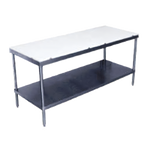 Thumbnail image #1 for Advance Tabco Poly-Vance Poly-Top Work Table with Stainless Steel Undershelf, 108 x 24 Inches