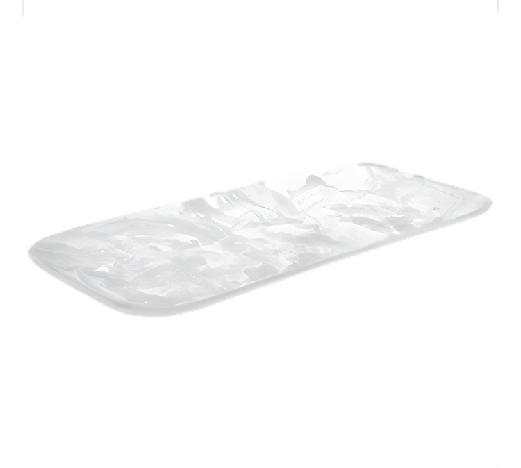 Product image #1 for Translucence Collection 21-Inch Rectangular Resin Platter, White Swirl