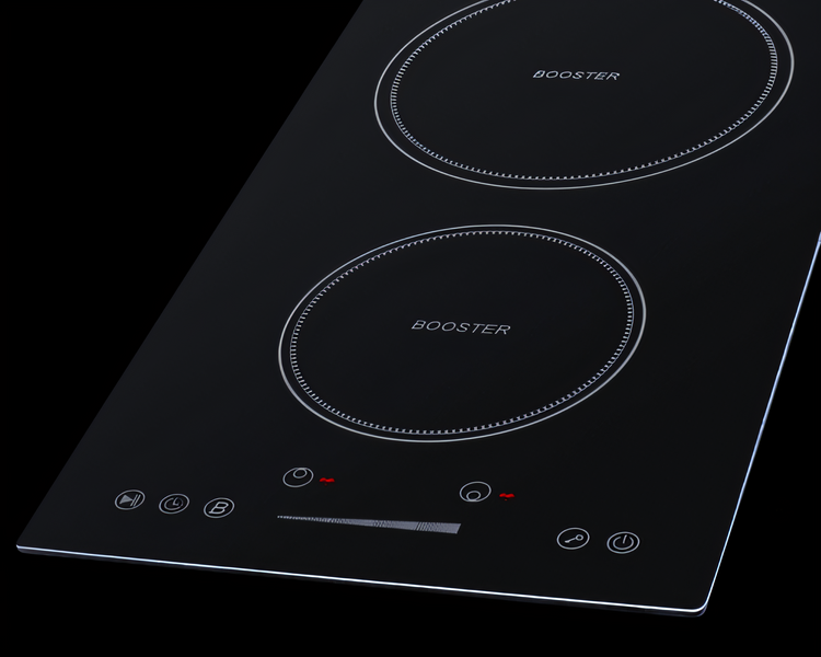 Product image #1 for Summit Commercial 12-Inch Wide 2-Burner Drop-In Induction Cooktop with Digital Touch Controls, Black Glass