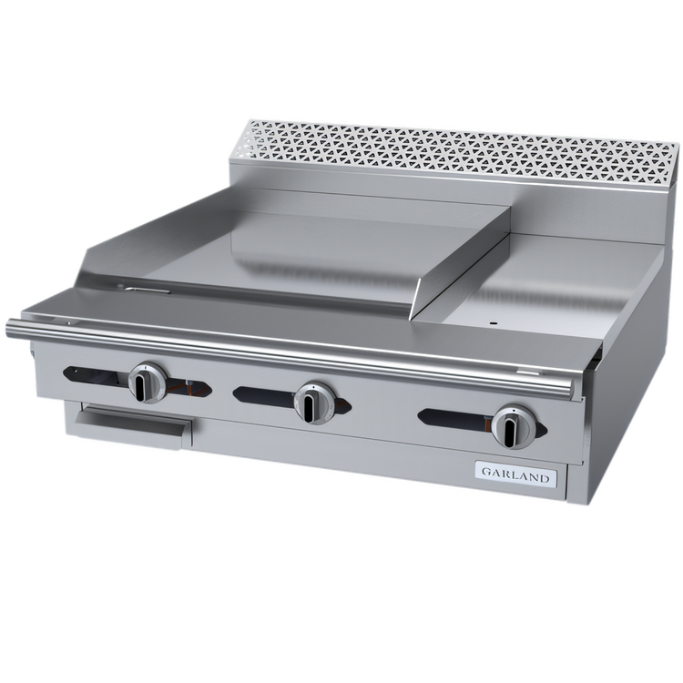 Product image #1 for Garland Cuisine Series 36-Inch Heavy Duty Gas Combination Top Range with 24-Inch Thermostatic Griddle, 12-Inch Hot Top, Modular Top