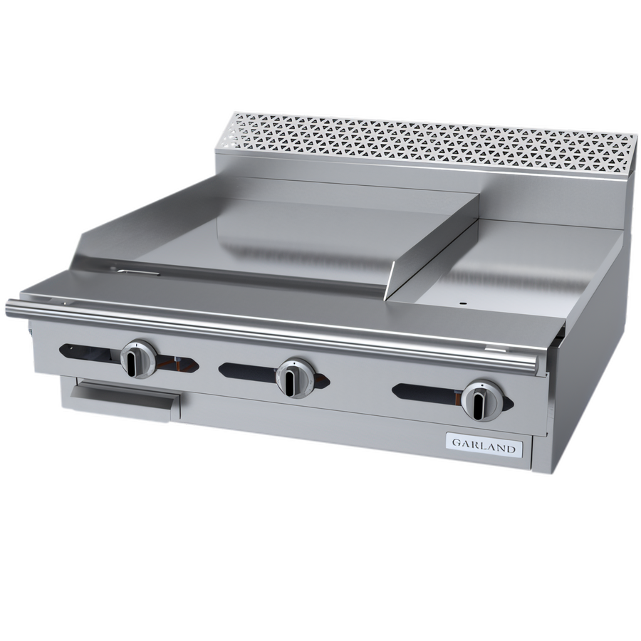 Product image #1 for Garland Cuisine Series 36-Inch Heavy Duty Gas Combination Top Range with 24-Inch Thermostatic Griddle, 12-Inch Hot Top, Modular Top