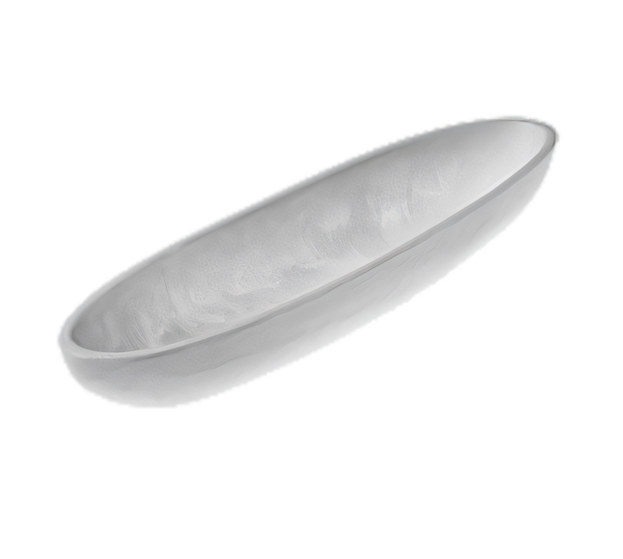 Product image #1 for American Metalcraft Translucence Collection Medium Oblong Resin Boat Bowl, 47.5 oz., White Swirl