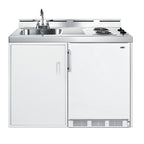 Thumbnail image #1 for Summit Commercial Summit Appliance C48ELPUMP 48-Inch No-Plumbing All-in-One Kitchenette with Refrigerator-Freezer, 2-Burner Cooktop, Sink