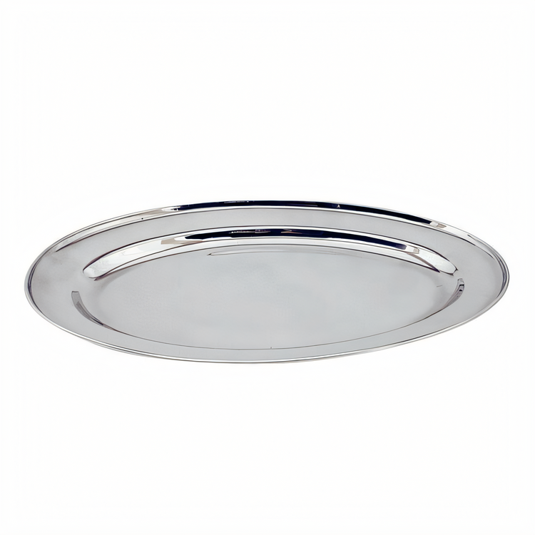 Product image #1 for Omcan Stainless Steel Oval Serving Platter, 21 5/8 x 15 Inches