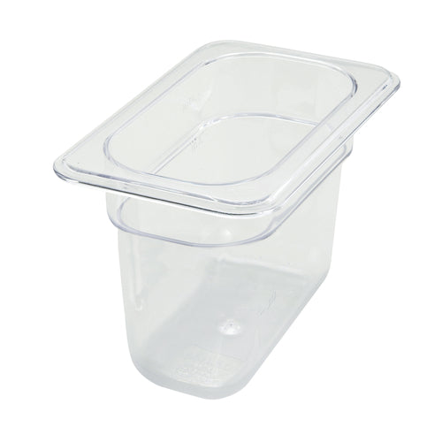 Product image #1 for Winco Poly-Ware 1/9 Size Clear Polycarbonate Food Pan, 6-Inch Deep