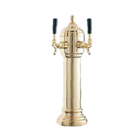 Perlick Napoli 2-Faucet Glycol-Cooled Countertop Draft Beer Tower, Gold Tone