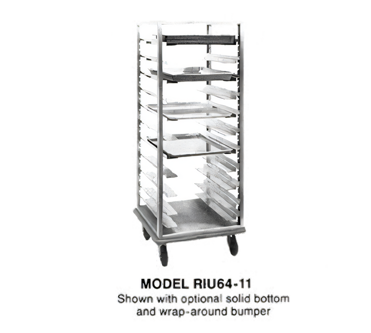 Product image #1 for Dinex Open-Sided Full-Height Mobile Aluminum Universal Guide Roll-In Pan Rack for 24 12 x 20 or 12 18 x 26 Pans