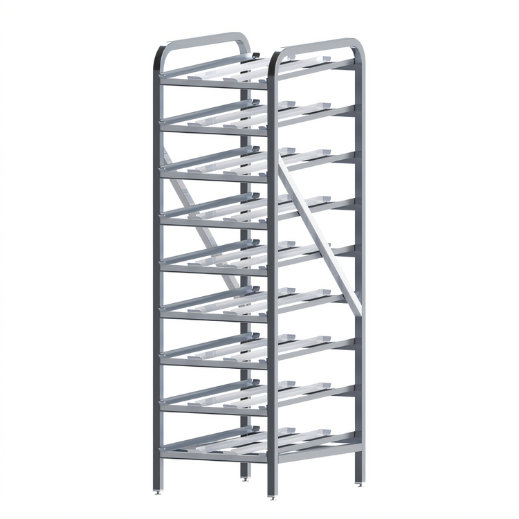 Product image #1 for Winco ALCR-9 9-Tier Stationary Aluminum Can Storage Rack for #5 and #10 Cans