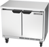 Thumbnail image #1 for Beverage-Air WTR34HC-FLT Shallow Depth Two-Section Worktop Refrigerator with Flat Top and Solid Doors