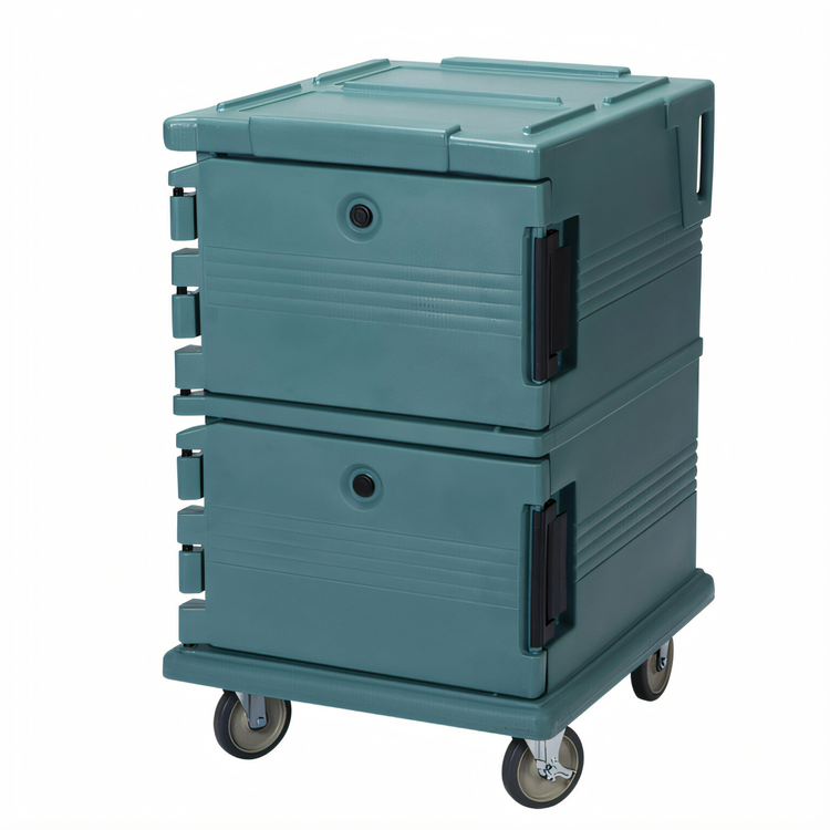 Product image #2 for Cambro Ultra Camcart® Double-Compartment Front-Loading Insulated Food Pan Carrier, 12 Full-Size Pan Capacity, Slate Blue